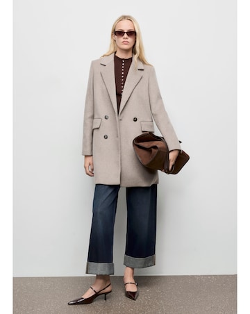 Mango Cream Button Up Coat