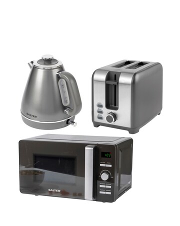 Salter Cosmos Bundle - 1.7L Kettle, 2 Slice Toaster, 20L Digital Microwave