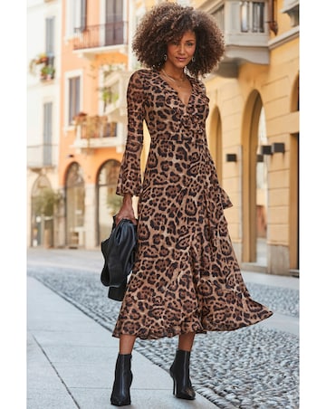 Sosandar Leopard Mesh Maxi Dress