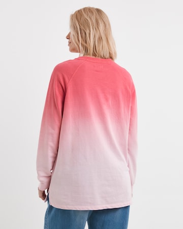 Pink Ombre Longline Sweatshirt