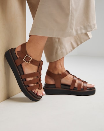 Blanca Leather Fisherman Sandal - Wide Fit (E)