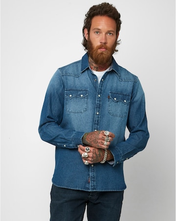 Joe Browns Blue Denim Shirt Long