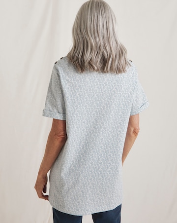 Julipa Pure Cotton Button Shoulder T-Shirt