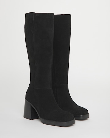 Cloudy Suede Platform Knee High Boots - Extra Wide Fit (EEE) & Curvy Plus Calf