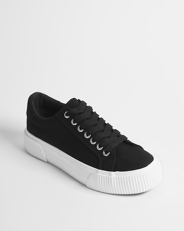 Sicilly Canvas Trainers Chunky Ribbed Sole - Extra Wide Fit (EEE)