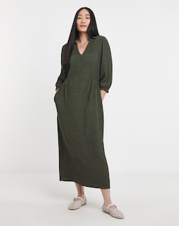 Textured Jersey Collared  Dress