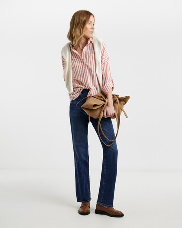 Stripe Oversized Shirt with Tab Detail