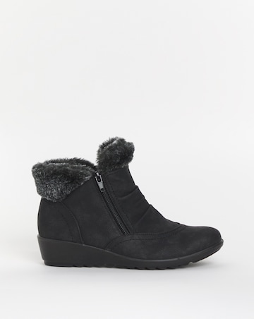 Cushion Walk Zip Fur Ankle Boot E Fit