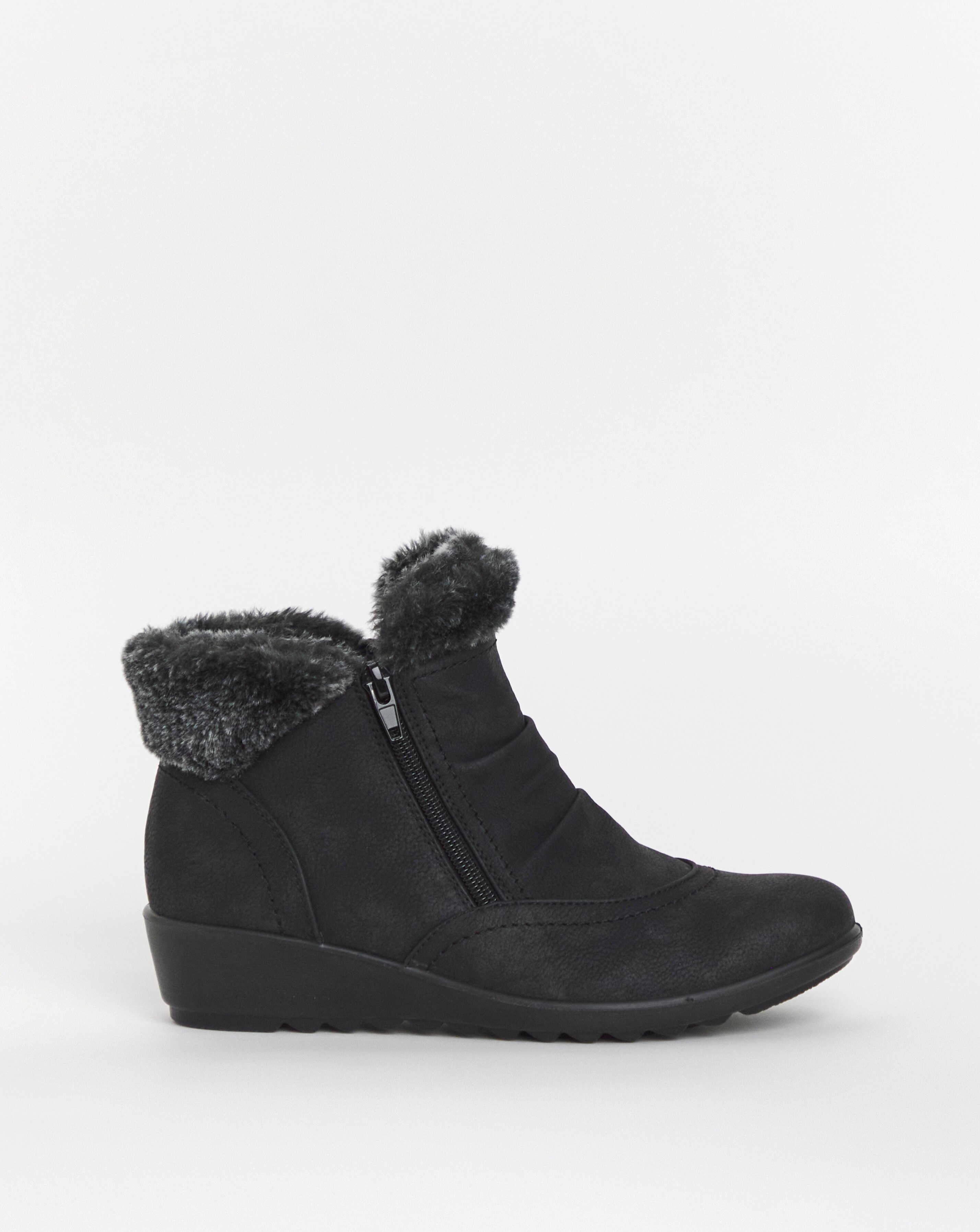Cushion Walk Zip Fur Ankle Boot EEE Fit
