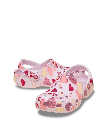 Crocs Pink Milk/Hearts Classic Clog - Standard Fit