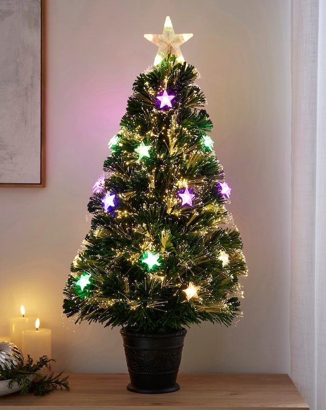 Fibre Optic Christmas Tree with Stars