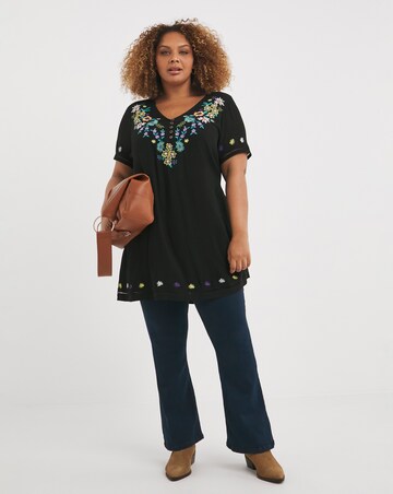 Joe Browns Embroidered Floral Crinkle Tunic
