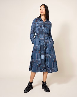 White Stuff Nora Patchwork Print Shirt Dress