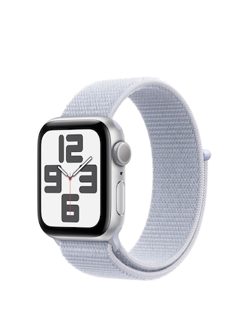 Apple Watch SE GPS 40mm Silver Aluminium Case with Blue Cloud Sport Loop