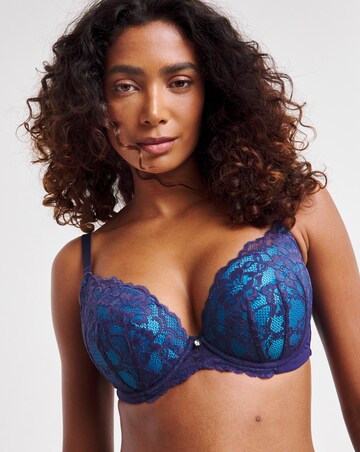 Ann Summers Sexy Lace Planet Plunge Bra Dk Blue