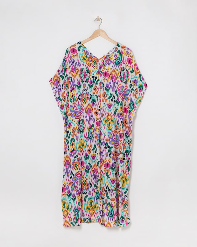 Crinkle Kaftan Overhead Midi Dress