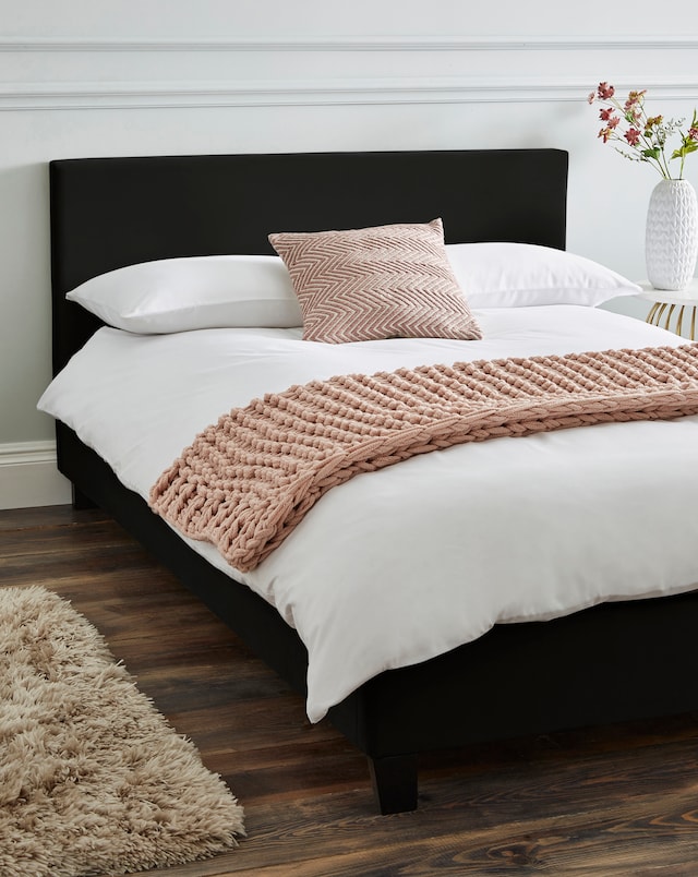 Hayden Velvet Bed Frame with 3 Layer Memory Foam Hybrid Mattress