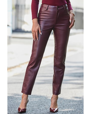 Sosandar Faux Leather Straight Leg