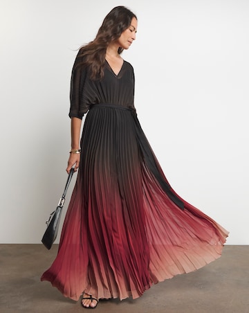 Joanna Hope Ombre Print Pleated Dress