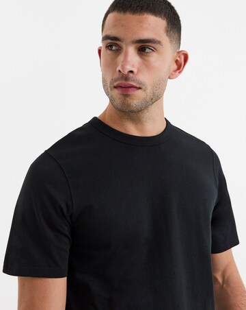 Heavyweight Crew Neck T-Shirt Long Length- Black