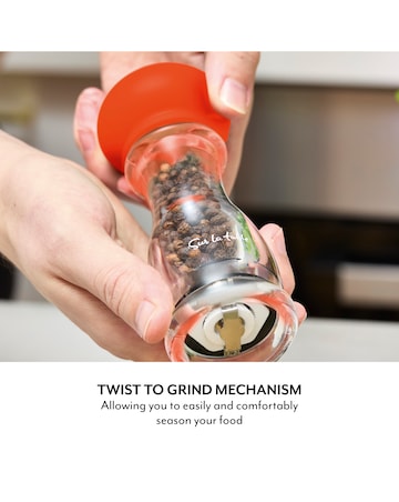 Sur La Table 2 Piece Salt & Pepper Mill Set Orange