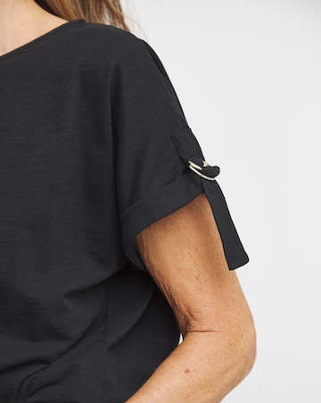 Crew Neck D Ring Longline T-Shirt