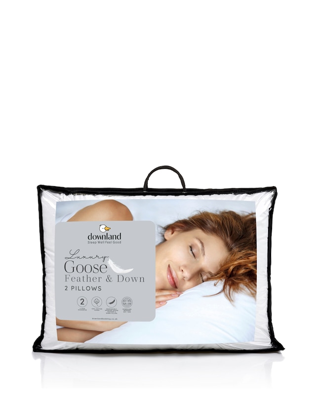 Downland Luxury Goose Feather & Down Pack of 2 Pillows