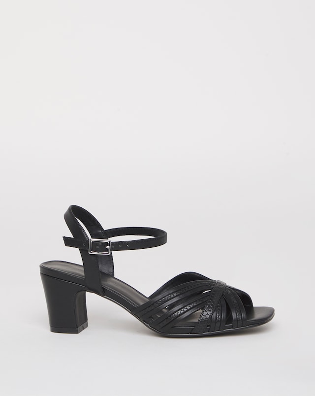 Oak Strappy Block Heel Sandals - Extra Wide Fit (EEE)
