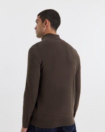 Lyle & Scott Cotton Merino 1/4 Zip Jumper - Espresso