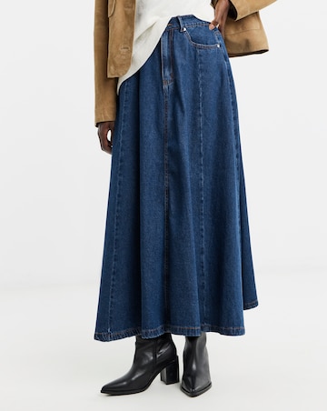 Mid Blue Denim Full Circle Skirt