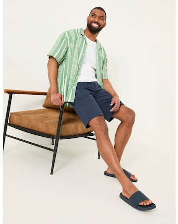 FatFace Mawes Cotton Linen Shorts - Navy