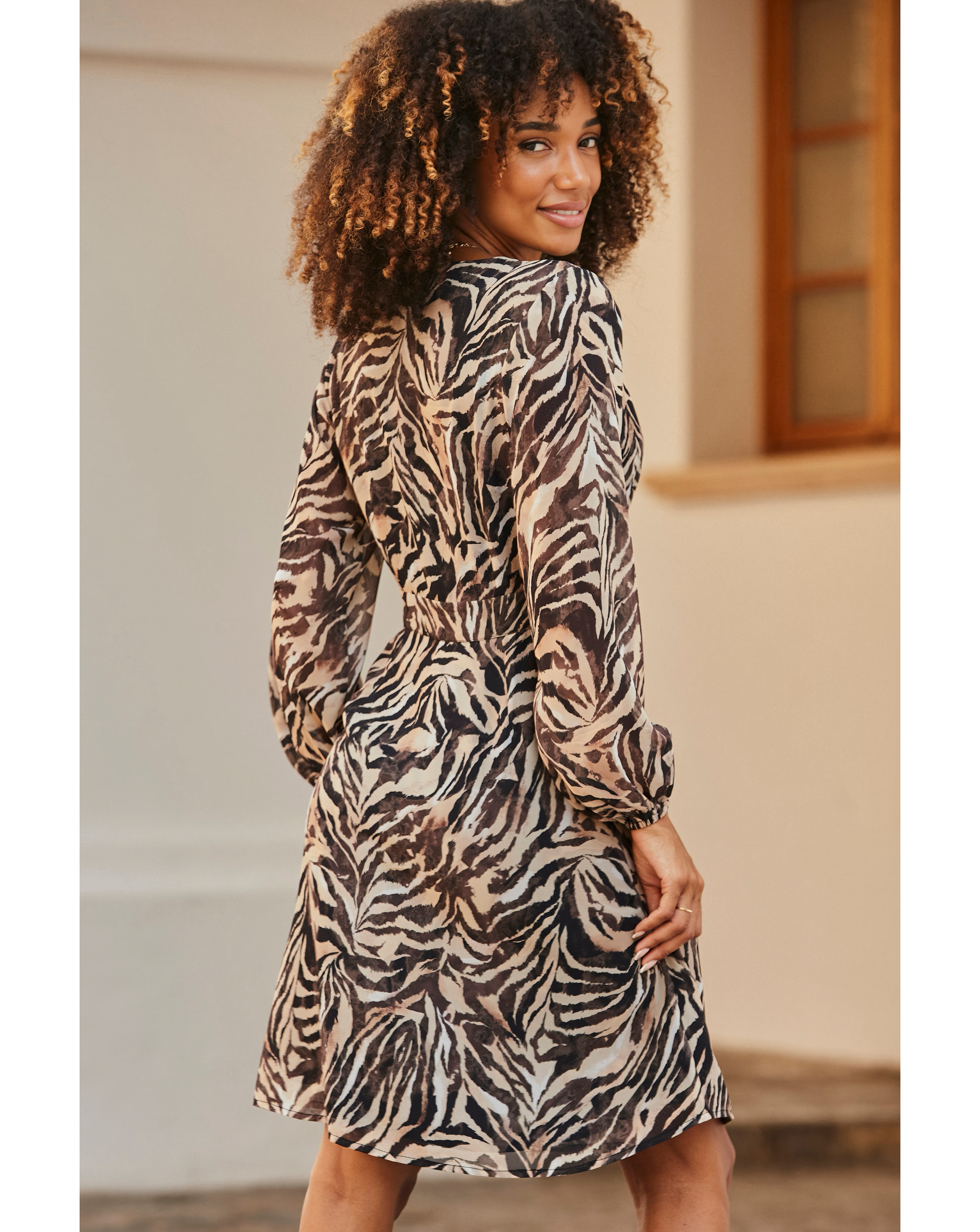 Sosandar Georgette Fit and Flare Dress | JD Williams