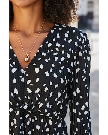 Sosandar Geo Spot Plisse Tie Front Top