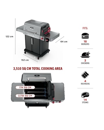 Ninja FlexFlame Outdoor Cooking System Barbecue PG301UK Black/ Silver