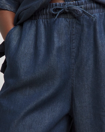 Nobody's Child Denim Drawstring Wide Leg Trouser
