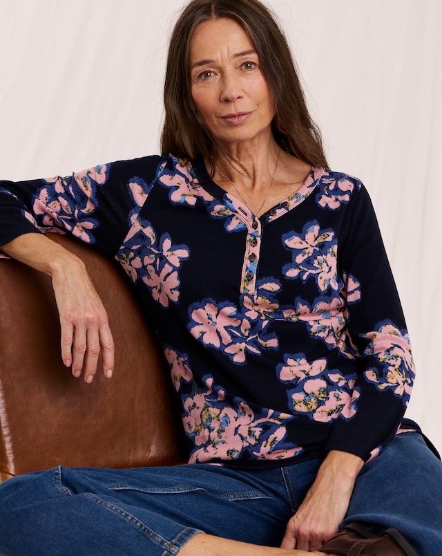 Julipa Cotton Ribbed Henley