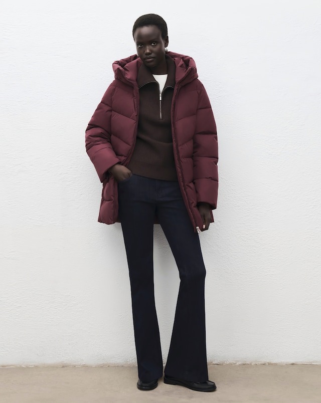 Mango Double Zip Hooded Puffer Coat