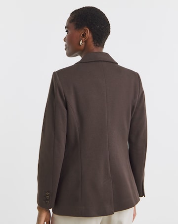 Chocolate Ponte Double Breasted Blazer