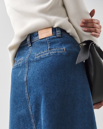 Washed Blue Pocket Front Skirt