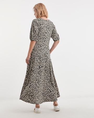 Bubble Sleeve Soft Touch Jersey Dress