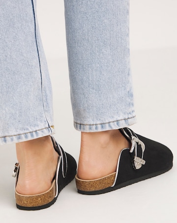 Ellie Footbed Closed Toe Mule Shoe Wide E Fit