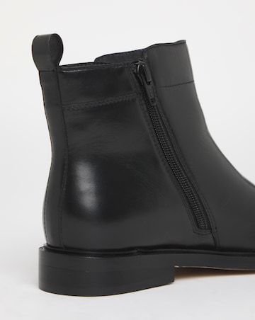 Camden Leather Side Zip Ankle Boots - Wide Fit (E)