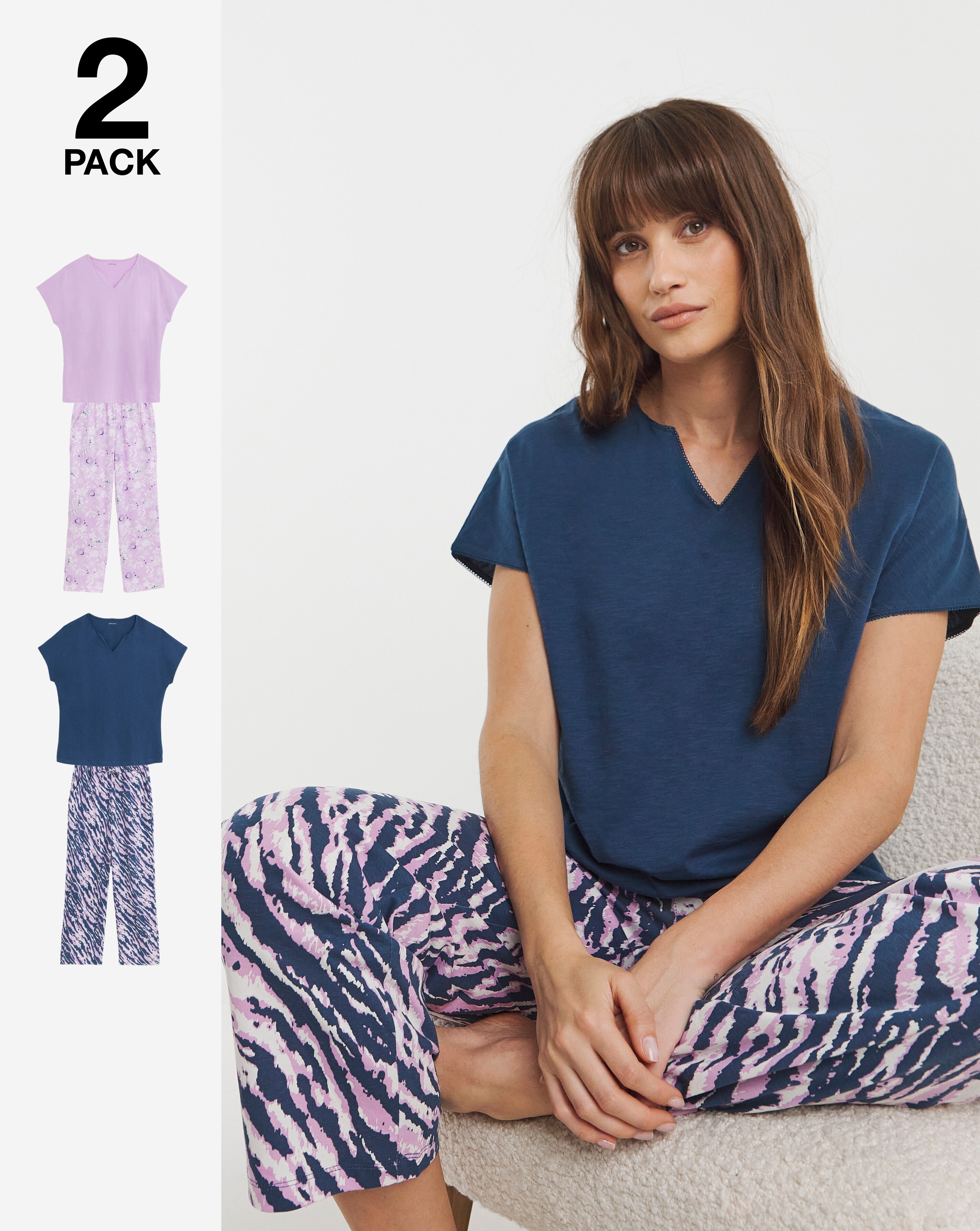 JD Williams (2 Pack) Cotton Pyjama Sets