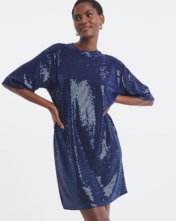 Short Sleeve Sparkle T-Shirt Dress