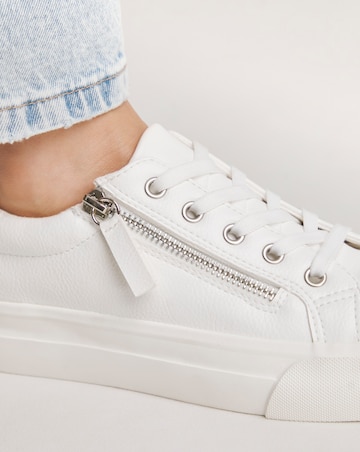 Kate Lace Up Zip Detail Chunky Trainers - Wide Fit (E)