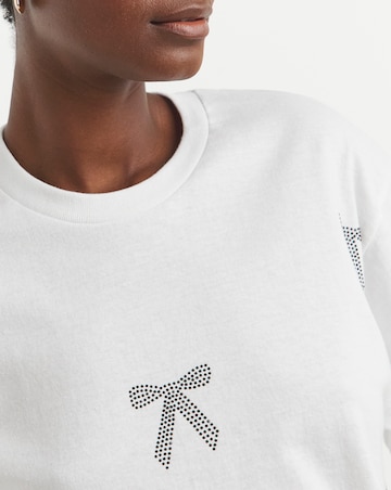 Bow All-Over Embellished T-Shirt