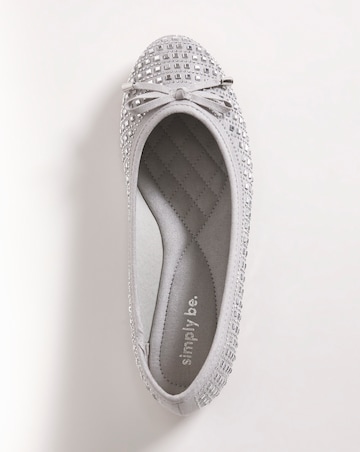Charlize Embellished Ballerina Shoes - Extra Wide Fit (EEE)