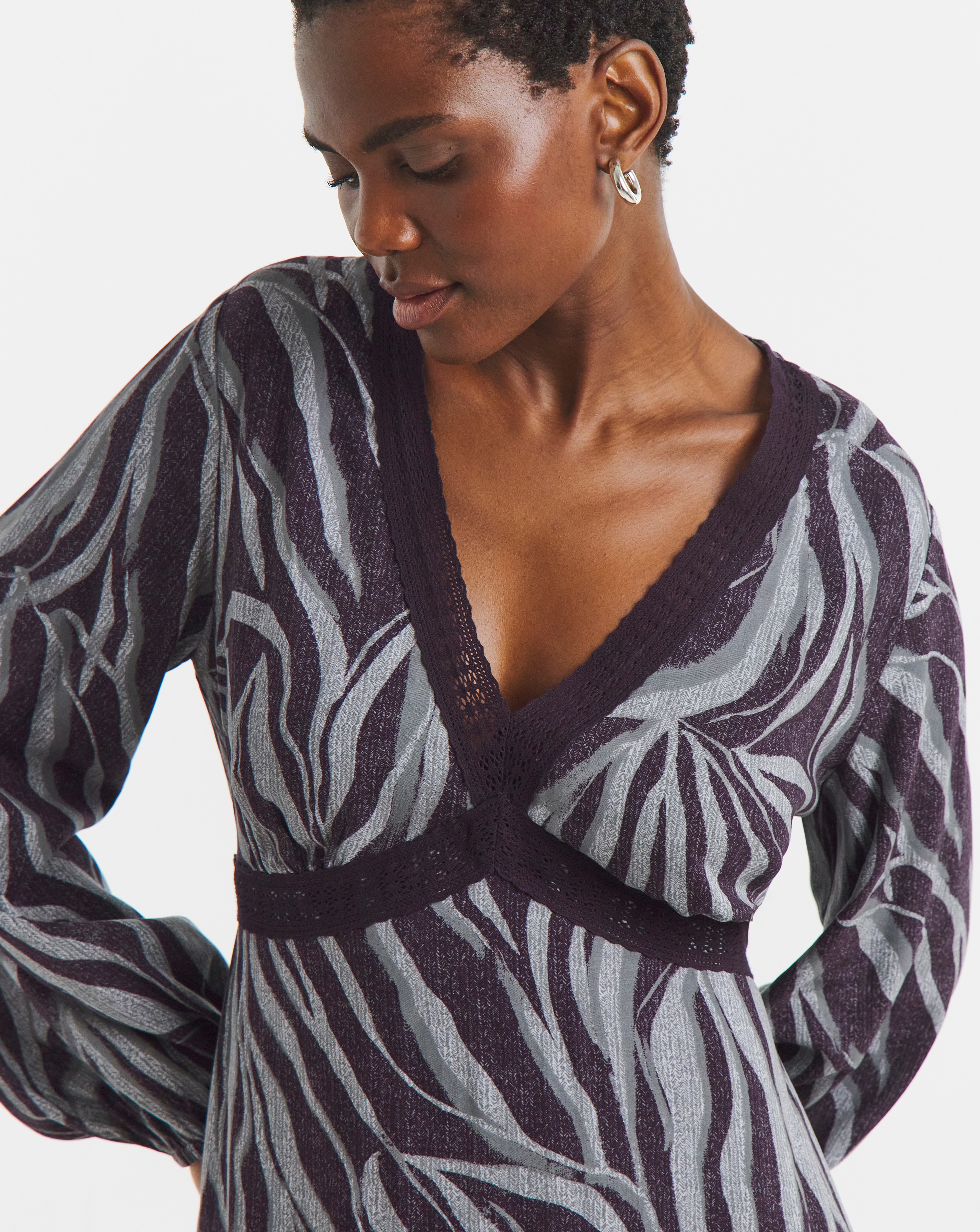 Lace Trim Long Sleeve Tea Dress | JD Williams