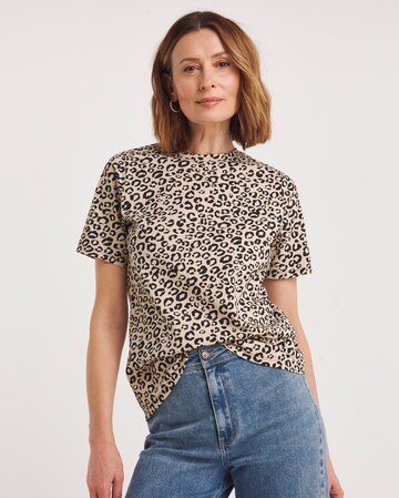 Leopard Print Crew Neck Short Sleeve T-Shirt