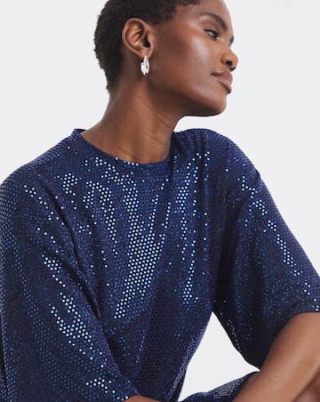 Short Sleeve Sparkle T-Shirt Dress